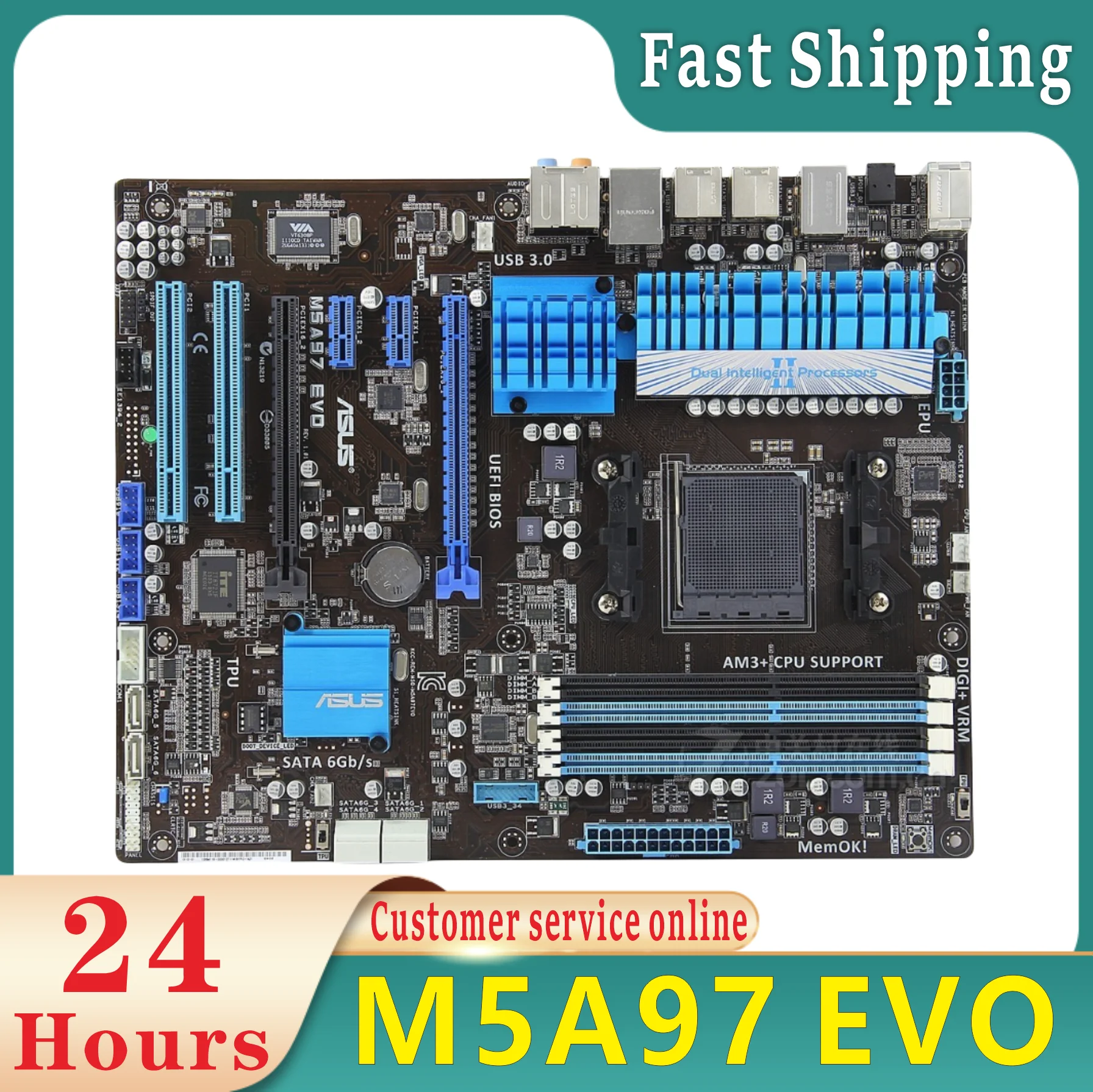ASUS 970 ũž , EVO , AM3 DDR3, SATA3, USB3.0, SATA3, M5A97